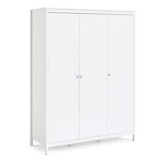 Madrid Wardrobe with 3 Doors in White - Msofas LTD