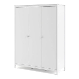 Madrid Wardrobe with 3 Doors in White - Msofas LTD