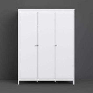 Madrid Wardrobe with 3 Doors in White - Msofas LTD