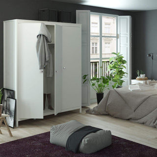 Madrid Wardrobe with 3 Doors in White - Msofas LTD