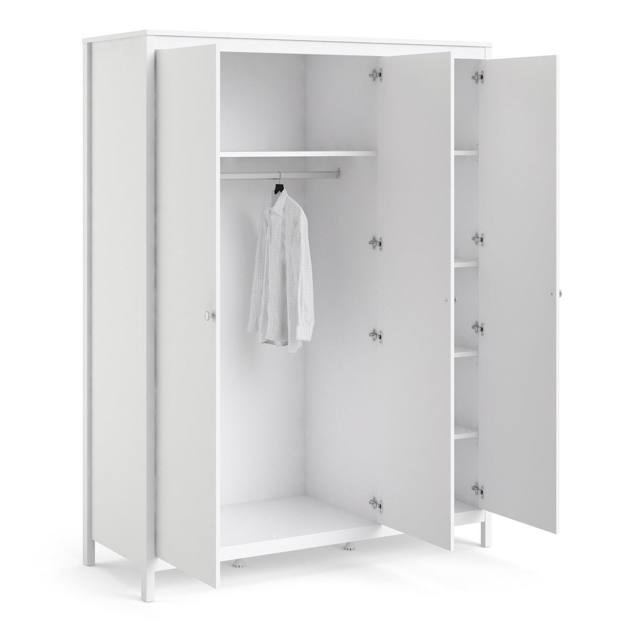 Madrid Wardrobe with 3 Doors in White