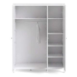 Madrid Wardrobe with 3 Doors in White - Msofas LTD