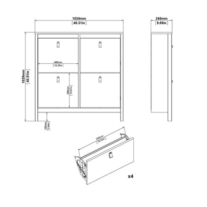 Madrid Shoe Cabinet in White