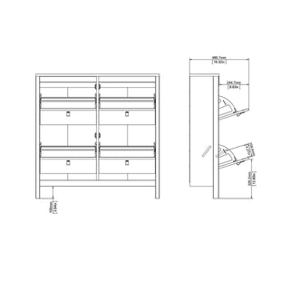 Madrid Shoe Cabinet in White - Msofas LTD