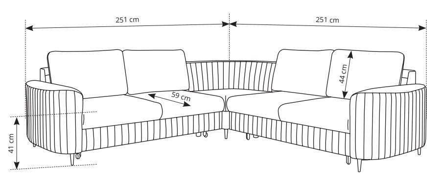 Laren Corner Sofa Bed With Storage dimensions