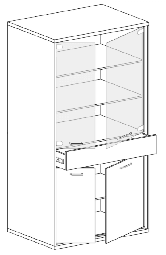 Mediolan Glass Cabinet