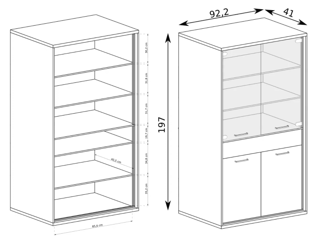 Mediolan Glass Cabinet