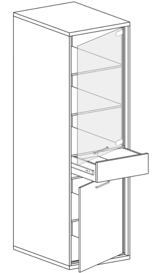 Mediolan Tall Glass Cabinet - Msofas LTD