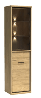 Mediolan Tall Glass Cabinet - Msofas LTD