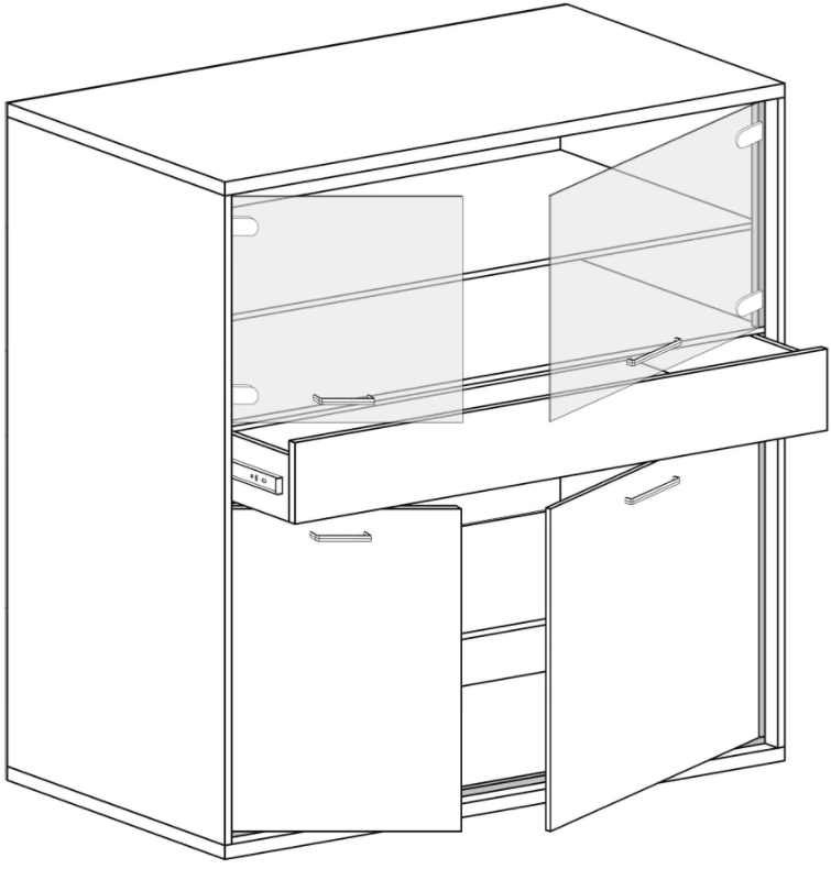 Mediolan Glass Cabinet 157