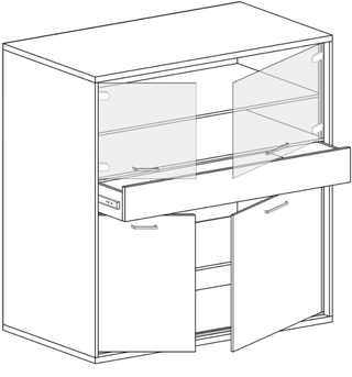 Mediolan Glass Cabinet 157 - Msofas LTD