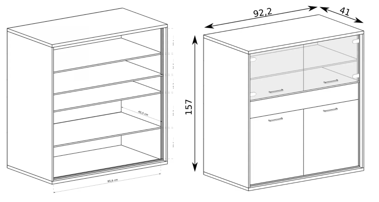 Mediolan Glass Cabinet 157