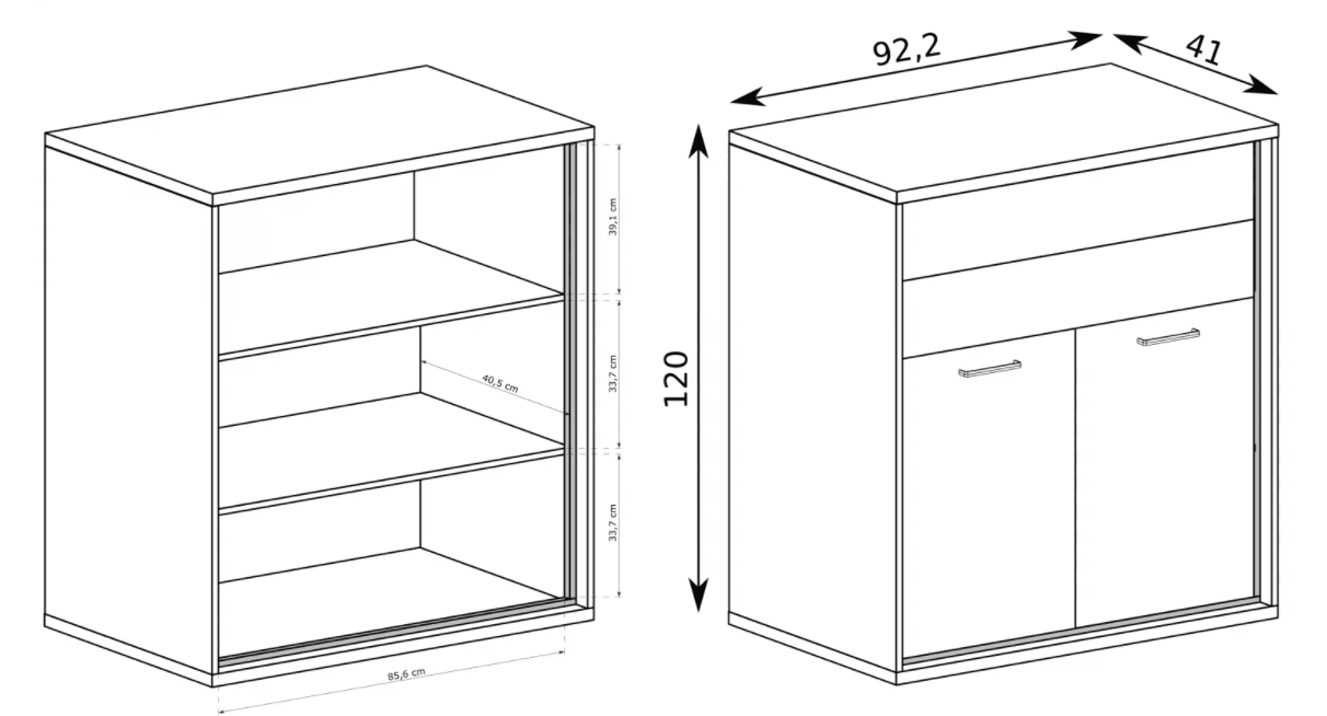 Mediolan Chest with Drawers and Doors 