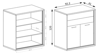 Mediolan Chest with Drawers and Doors - Msofas LTD