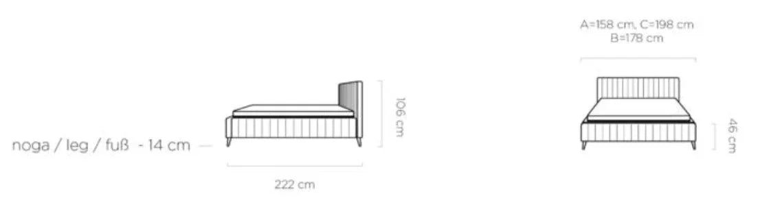 Bed Maggie dimensions