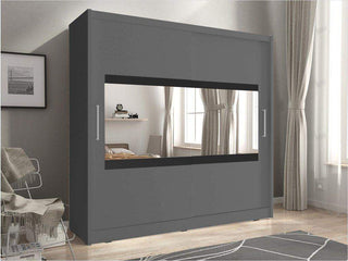 Maya lV 180 Middle Strip Mirror Wardrobe - Msofas LTD