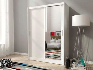 Maya 130 single mirror wardrobe - Msofas LTD