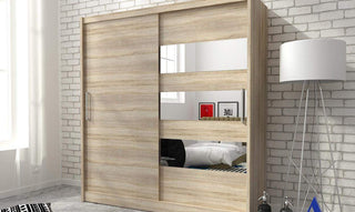 Maya 3 180 Mirror Wardrobe - Msofas LTD