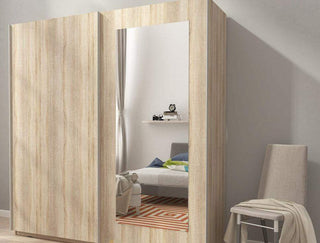 Mika Vlll 200 Single Mirror Wardrobe - Msofas LTD