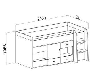 Mobi Mid Sleeper Bed - Msofas LTD