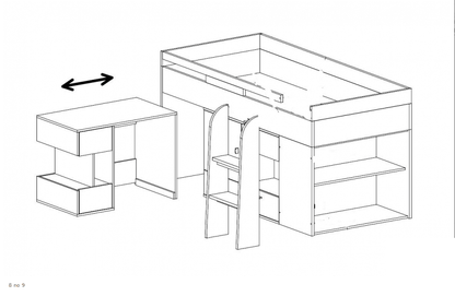 Mobi Mid Sleeper Bed