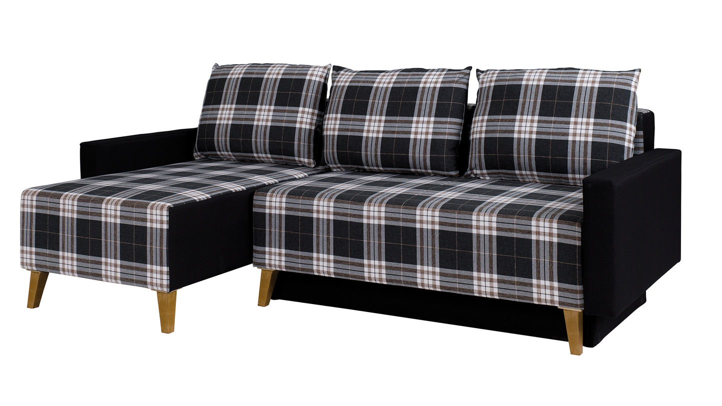 Memone Dark Corner Sofa Bed