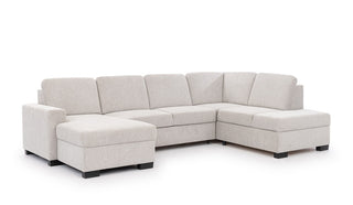 Narożna sofa Lukka U z funkcją spania i schowkiem
