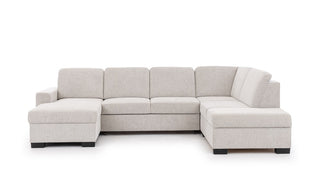 Narożna sofa Lukka U z funkcją spania i schowkiem