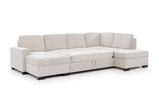 Narożna sofa Lukka U z funkcją spania i schowkiem