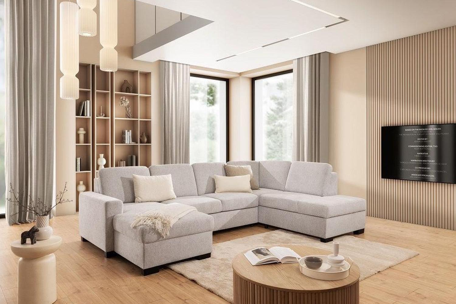 Torentino U Corner Sofa Bed With Storage