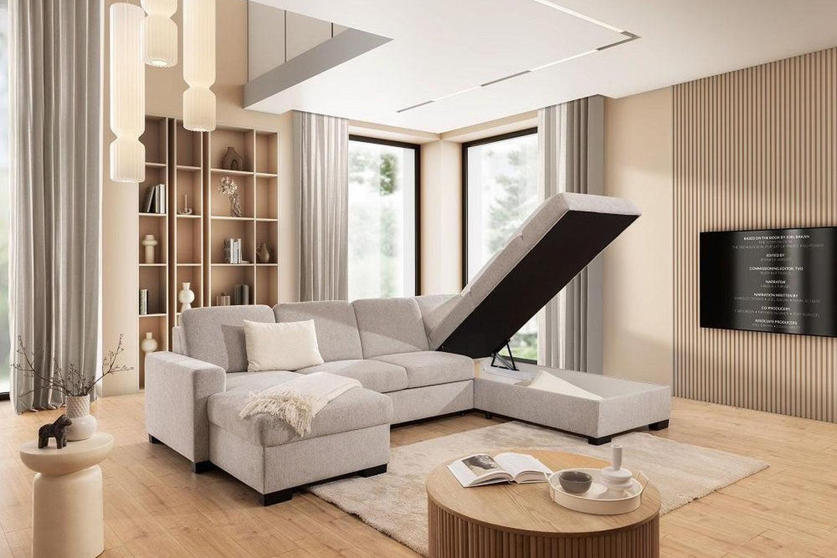 Torentino U Corner Sofa Bed With Storage