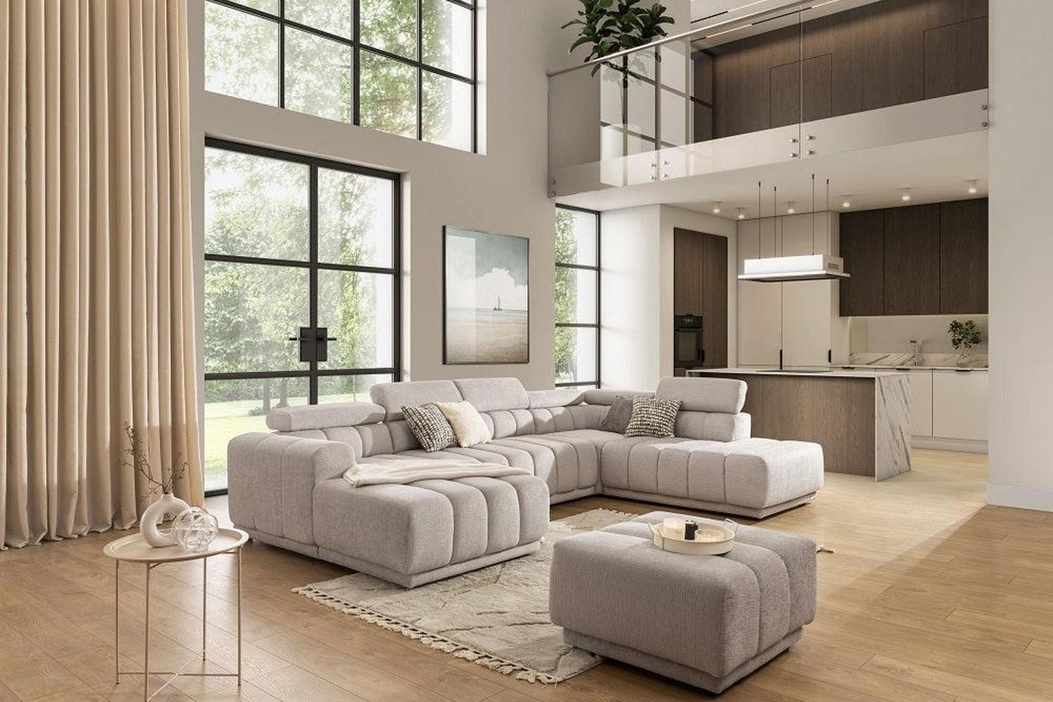 Augusto U Shape Corner Sofa Bed with Storage