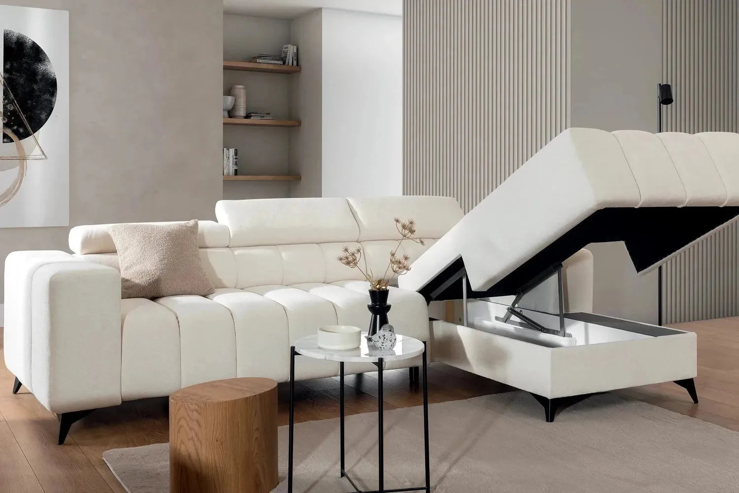 Ragusso Corner Sofa Bed With Storage