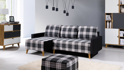 Memone Dark Corner Sofa Bed