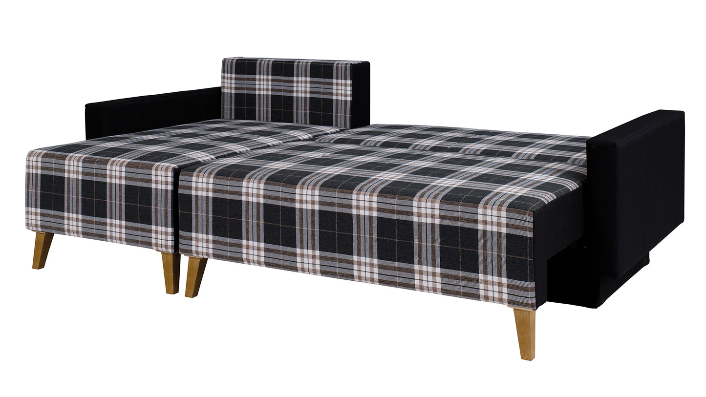 Memone Dark Corner Sofa Bed