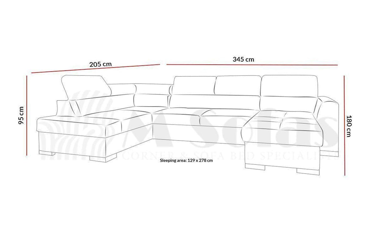 Nest I U Shaped Corner Sofa Bed