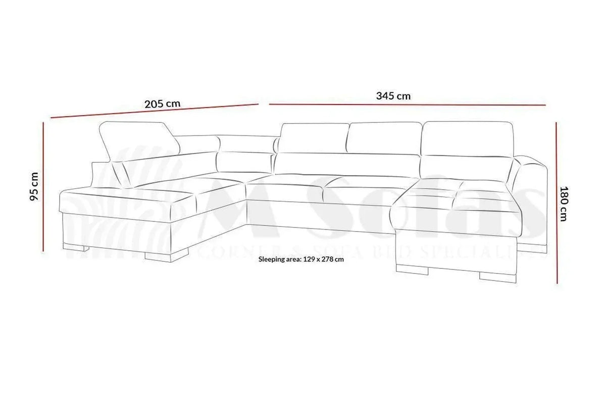 Nest I U Shaped Corner Sofa Bed
