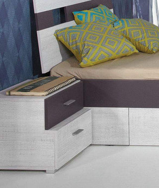 Next Bedside Table White Pine/ Violet Fast Delivery - Msofas LTD