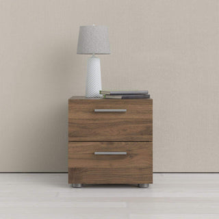 Pepe Bedside 2 Drawers in Walnut - Msofas LTD