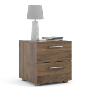 Pepe Bedside 2 Drawers in Walnut - Msofas LTD