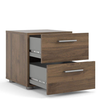 Pepe Bedside 2 Drawers in Walnut - Msofas LTD