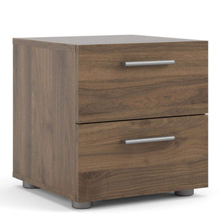 Pepe Bedside 2 Drawers in Walnut - Msofas LTD