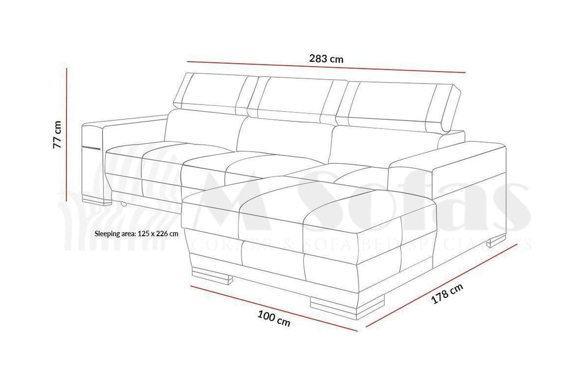 Paris Ii Corner Sofa Bed With Storage