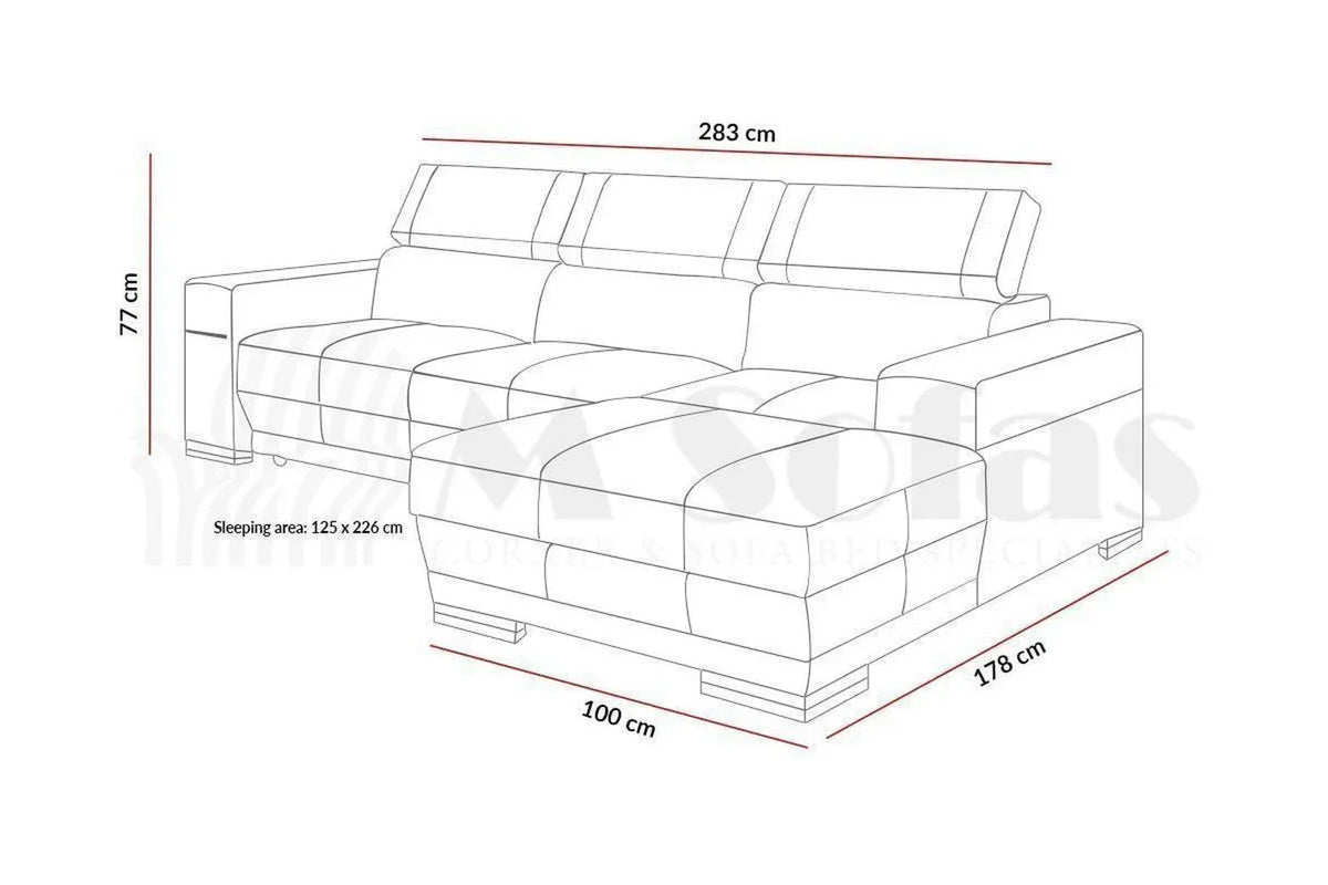 Paris Ii Corner Sofa Bed With Storage