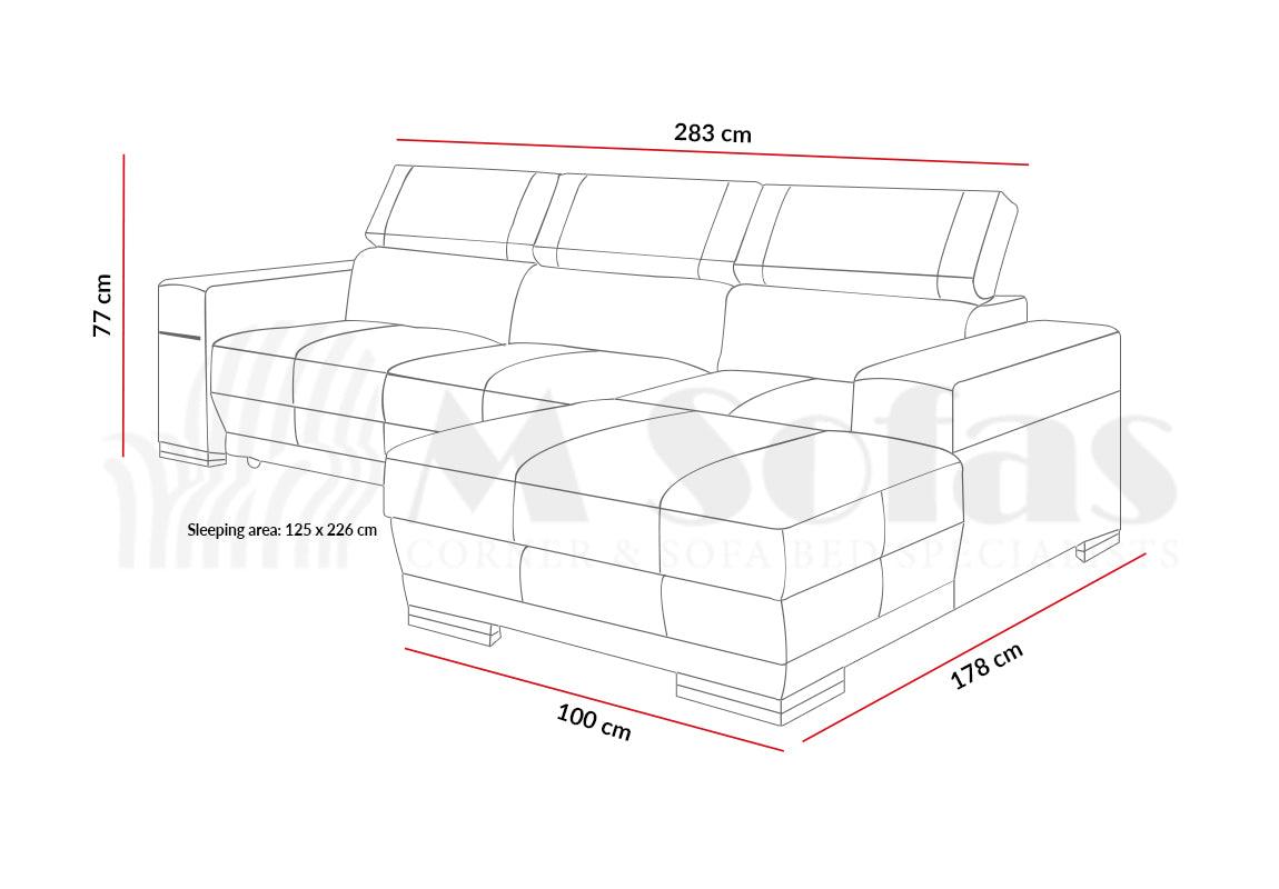 Paris II Corner Sofa Bed