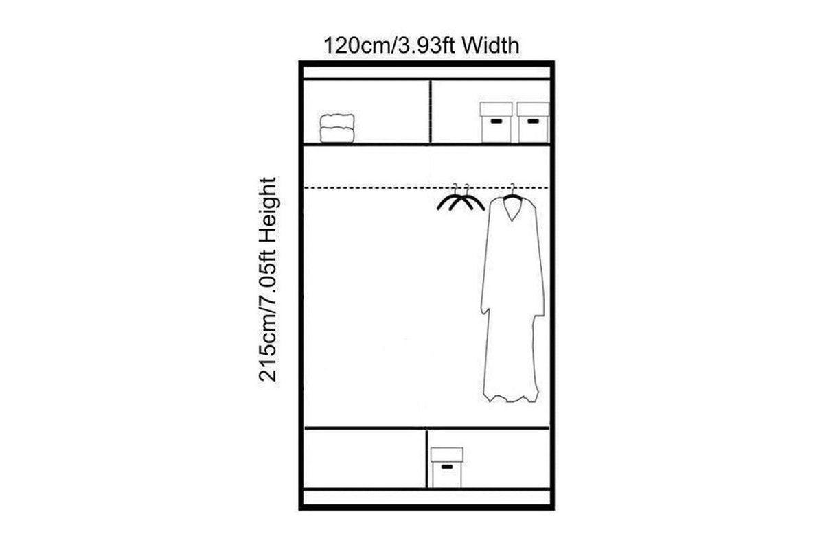 Paris 120 White Sliding Wardrobe With Mirror