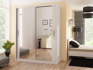 Paris 150 White Wardrobe with Mirror - Msofas LTD