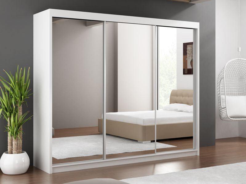 Paris Lux 250 White Wardrobe with Mirror