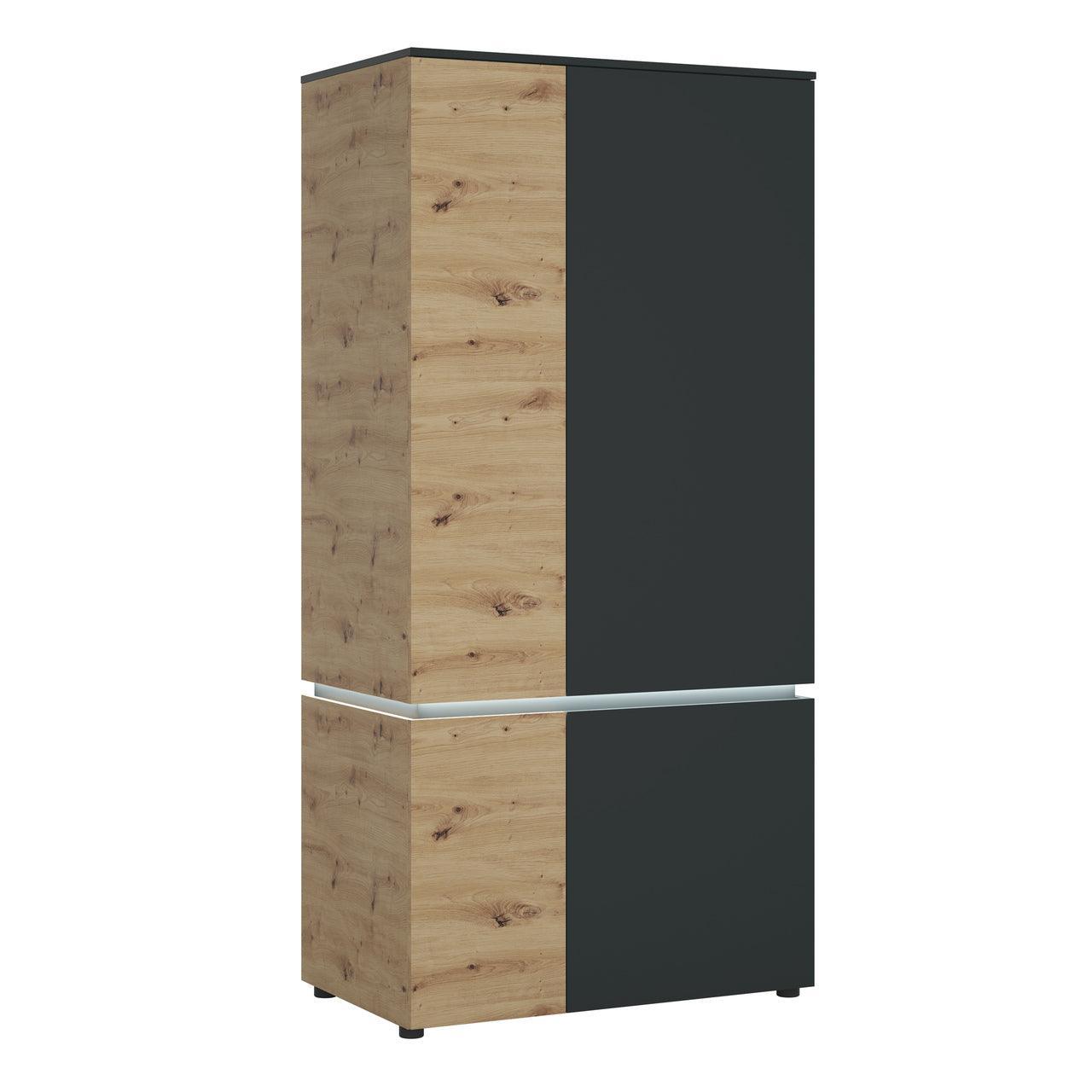 Luci 4 Door Wardrobe in Platinum and Oak