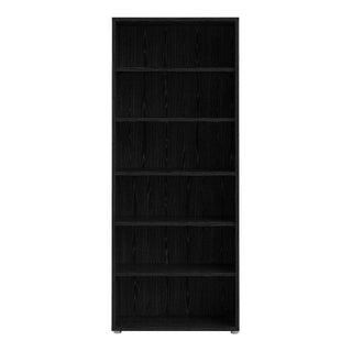 Prima Bookcase 5 Shelves in Black Woodgrain - Msofas LTD